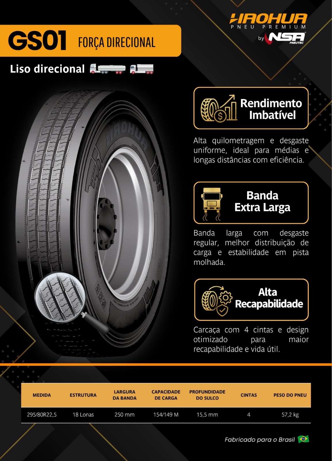 Pneu caminhão direcional