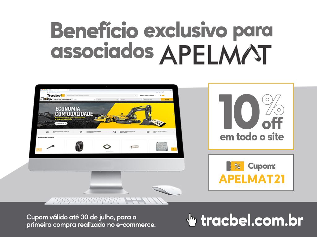 Promoção Tracbel: 10% de desconto para associado APELMAT. Participe!