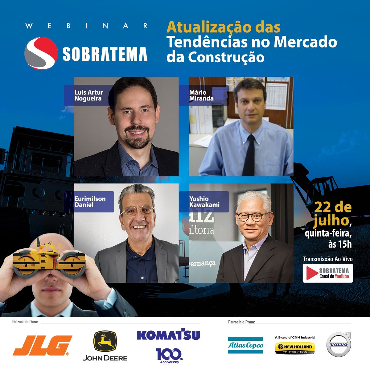 Webinar Sobratema acontece nesta quinta e falará sobre o setor de máquinas