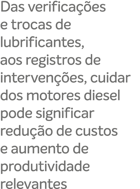 Das verifica es e trocas de lubrificantes, aos registros de interven  es, cuidar dos motores diesel pode significar ...