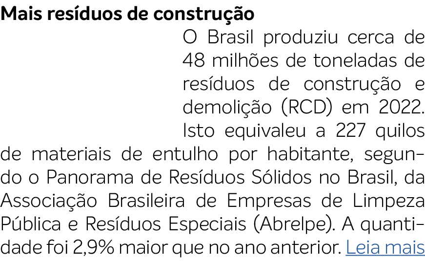 Mais res duos de constru o O Brasil produziu cerca de 48 milh es de toneladas de res duos de constru  o e demoli  o ...