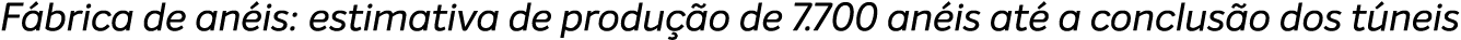 F brica de an is: estimativa de produ o de 7.700 an is at  a conclus o dos t neis