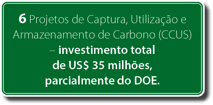 6 Projetos de Captura, Utiliza o e Armazenamento de Carbono (CCUS) – investimento total de US$ 35 milh es, parcialme...