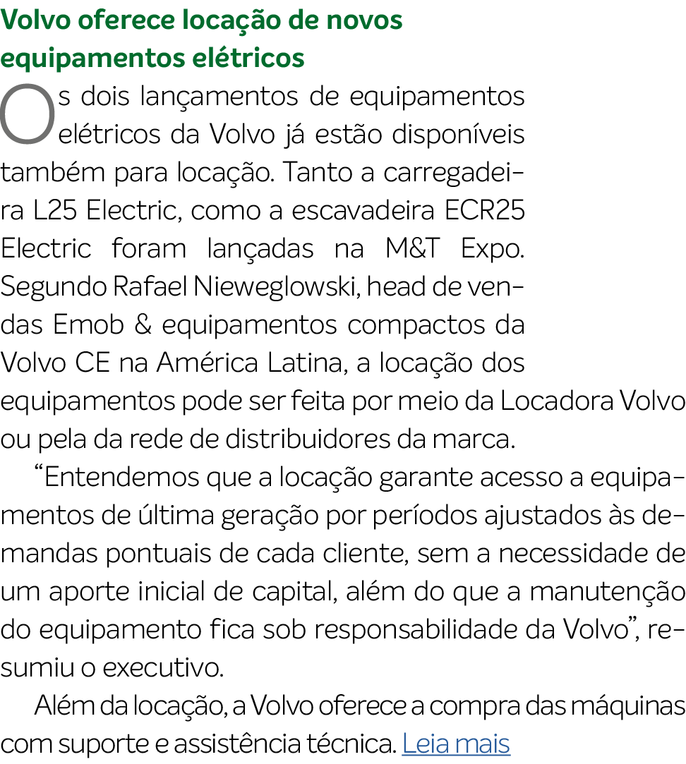 Volvo oferece loca o de novos equipamentos el tricos Os dois lan amentos de equipamentos el tricos da Volvo j  est o...