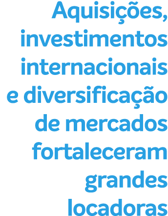 Aquisi es, investimentos internacionais e diversifica  o de mercados fortaleceram grandes locadoras