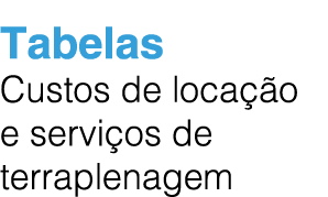 Tabelas Custos de loca o e servi os de terraplenagem